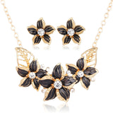 Crystal Flower Jewelry Set