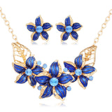 Crystal Flower Jewelry Set