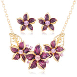 Crystal Flower Jewelry Set