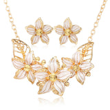 Crystal Flower Jewelry Set