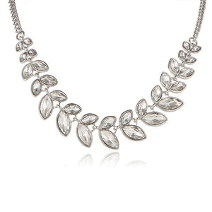 Crystal Leaves Choker Necklace