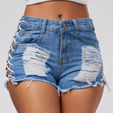 Ripped Denim Shorts