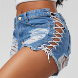 Ripped Denim Shorts