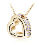 Double Heart Pendant Necklace