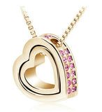 Double Heart Pendant Necklace