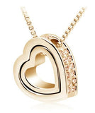 Double Heart Pendant Necklace