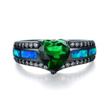 Multicolor Heart Charm Ring