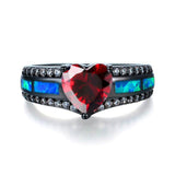 Multicolor Heart Charm Ring