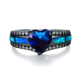 Multicolor Heart Charm Ring