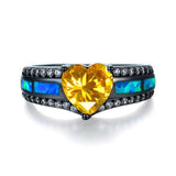 Multicolor Heart Charm Ring