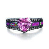 Multicolor Heart Charm Ring