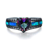 Multicolor Heart Charm Ring