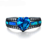 Multicolor Heart Charm Ring