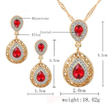 Crystal Water Drop Charm Jewelry Set