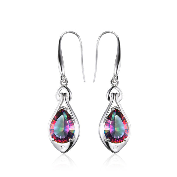 Rainbow Topaz Water Drop Earring