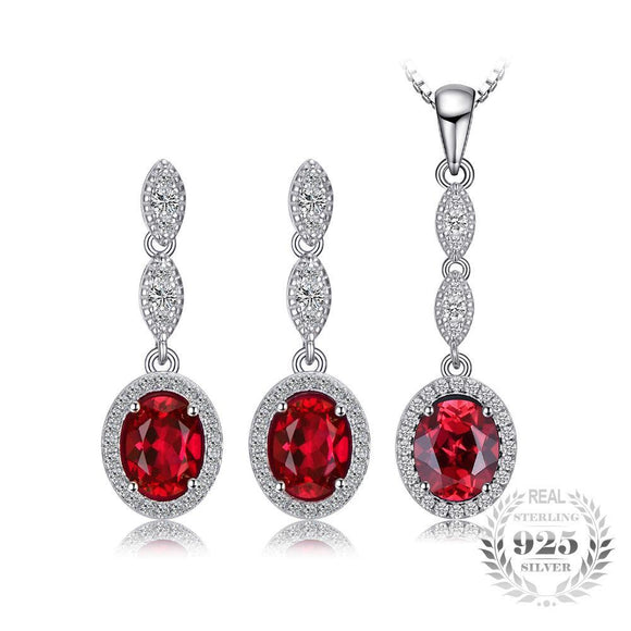 Ruby Drop Jewelry Set