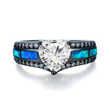 Multicolor Heart Charm Ring
