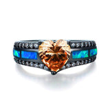 Multicolor Heart Charm Ring
