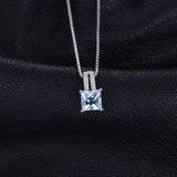 Princess Cut Sky Blue Topaz Jewelry Set