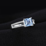 Princess Cut Sky Blue Topaz Jewelry Set