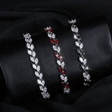 1 Row Crystal Leaf Bracelet