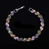 1 Row Crystal Leaf Bracelet