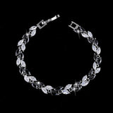 1 Row Crystal Leaf Bracelet