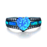 Multicolor Heart Charm Ring