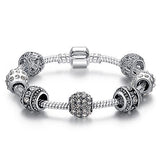 Silver Crystal Bead Bracelet