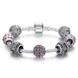 Silver Crystal Bead Bracelet