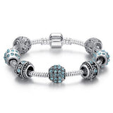 Silver Crystal Bead Bracelet