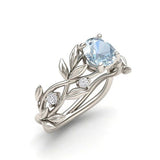 Center Crystal Leaf Ring