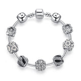 Silver Crystal Bead Bracelet