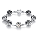 Silver Crystal Bead Bracelet