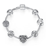 Silver Crystal Bead Bracelet