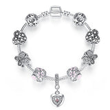 Silver Crystal Bead Bracelet