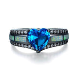 Multicolor Heart Charm Ring