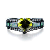 Multicolor Heart Charm Ring