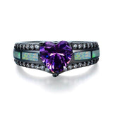 Multicolor Heart Charm Ring