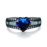 Multicolor Heart Charm Ring