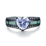 Multicolor Heart Charm Ring
