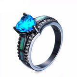 Multicolor Heart Charm Ring