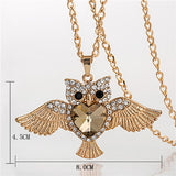 Crystal Owl Pendant Necklace