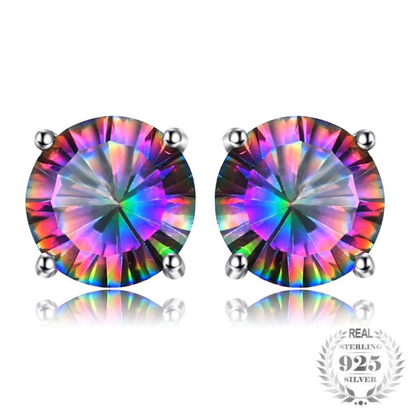 Rainbow Topaz Stud