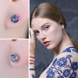 Rainbow Topaz Stud